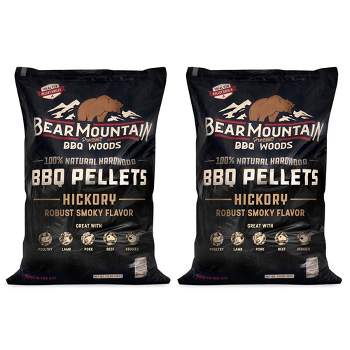 Bear Mountain FB14 Premium All Natural Low Moisture Hardwood Smoky Hickory BBQ Smoker Pellets for Outdoor Grilling, 40 Pound Bag (2 Pack)