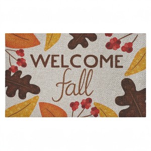 Stupell Industries Welcome Fall Leaf Border Printed Outdoor Imitation Sisal Door Mat, design by Emily Cromwell - 1 of 4