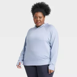 Women's Plus Size Modal Hooded Sweatshirt - All in Motion™ Light Blue 4X