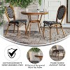 Flash Furniture Lourdes Indoor/Outdoor Commercial Bistro 31.5" Table, Black and White PE Rattan, Glass Top with 2 Stack Chairs - 3 of 4