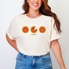 S.W.Smiley Pumpkin Pies - Women's Garment Dyed Graphic T-Shirt - 3 of 4