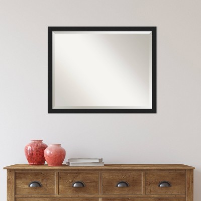 Grace Brushed Black Rectangular Beveled Wall Mirror 30 x 24 Inch