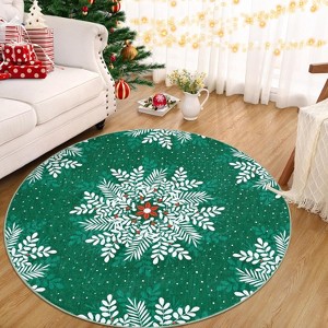 Fulvari Christmas Snowflake Area Rug,Rug Washable Non Slip for Entryway,Mats for Front Door,Bedroom Living Room Laundry Room Indoor - 1 of 4