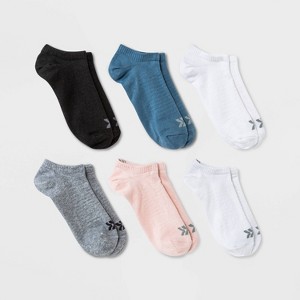 Women's Lightweight Mesh Striped L-Band 6pk No Show Athletic Socks - All In Motion™ 4-10 - 1 of 3