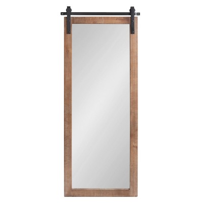 Rustic Brown Full Length Rectangular Wood Wall Mirror