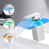 ChicFurnit Bathroom Sink Faucet Waterfall Spout with Hot Cold Mixer Single Handle for Trendy Bathrooms, Silver, 11"*7.9"*4.7" - 2 of 4