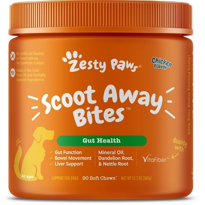 Zesty Paws Gut Health Scoot Away Soft Chews for Dogs - Chicken Flavor - 90ct
