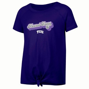 NCAA TCU Horned Frogs Girls' Knot T-Shirt - 1 of 3