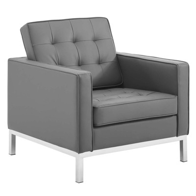 Modway Loft Tufted Vegan Leather Armchair