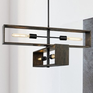 Urban Ambiance Luxury Minimalist Indoor Chandelier,  14-1/4''H x 30"W x 30''D,  Matte Black Finish, UHP4911 - 1 of 4
