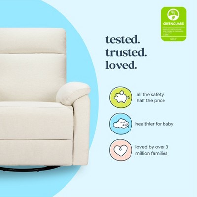 Vanilla Swivel Recliner with Wood Finish and USB Port