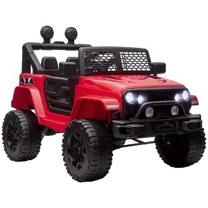 Aosom 12V Kids Ride On Car, Electric Battery Powered Off Road Truck Toy with Parent Remote Control, Adjustable Speed, Black - 1 of 4