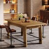 Tribesigns 62.6“Bar Table, Counter Height Pub Dining Table with Metal Footrest, Rectangular Home Bar Unit for Home Kitchen, Living Room,Brown - 4 of 4