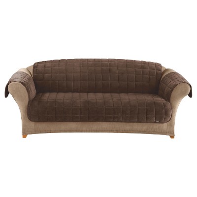 Antimicrobial Quilted Sofa Furniture Protector Chocolate - Sure Fit