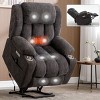 1pc Power Lift Recliner Chair, Chenille Fabric with Massage & Heat, USB Ports & Cup Holders for Elderly Support - Coolbibila - 3 of 4