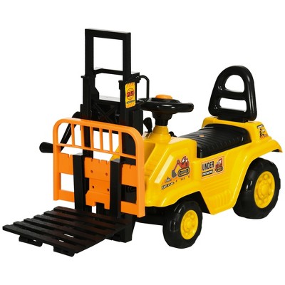 Yellow Forklift Ride-On Construction Toy for Kids