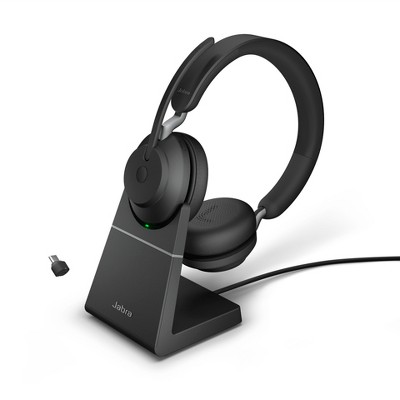 Jabra Evolve2 65 USB-C UC Stereo with Charging Stand - Black Wireless Headset / Music Headphones