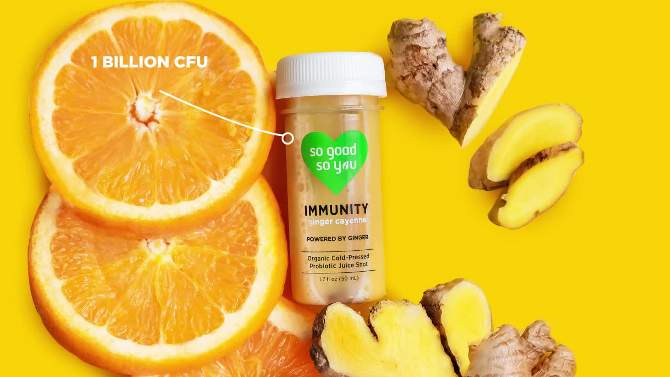 So Good So You Immunity Ginger with Cayenne Organic Probiotic Shot - 1.7 fl oz, 2 of 9, play video