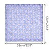 INSPIRE CHIC Women's Floral Stripes Printed Square Cotton Blended Gauze Neck Scarves 1Pc - 3 of 4