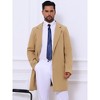 INSPIRE CHIC Men's Notched Lapel Single Breasted Winter Long Jacket Overcoat - 2 of 4
