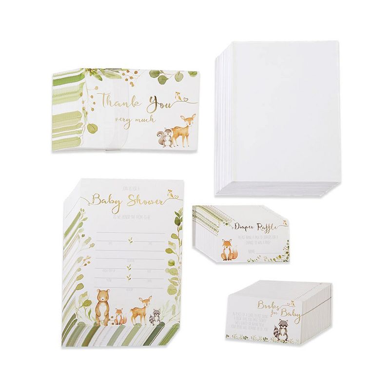 Kate Aspen Woodland Baby Shower Invitation & Thank You Card Bundle (Set of 25) | 28531NA, 1 of 10