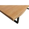 HomeRoots 70" Natural And Black Solid Wood And Iron Live Edge Coffee Table - 4 of 4