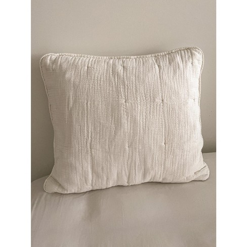 Easy Cotton Gauze Beige Euro Pillow Pillow Cover Beige Target