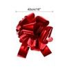 Unique Bargains Wedding Christmas Bright Metallic Gift Wrapping Large Pull Bows Ribbon 1 Pc Red 16 inch - 2 of 4