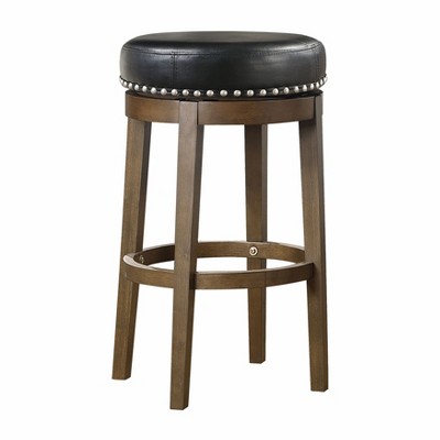 NicBex Set of 2 Bar Stools for Kitchen Island,Counter Bar Stools with Solid Wood Frame,Bar Chairs for Dining Rooms,Kitchens Islands,Brown/Black