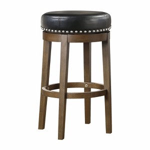 NicBex Set of 2 Bar Stools for Kitchen Island,Counter Bar Stools with Solid Wood Frame,Bar Chairs for Dining Rooms,Kitchens Islands,Brown/Black - 1 of 4