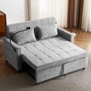 56.9"W Loveseat Sofa, Pull-Out Sleeper Sofa Bed with Adjustable Backrest, Side Pockets, Two USB Ports and A Phone Holder - ModernLuxe - 2 of 4