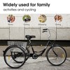 Adult Tricycles, 1 Speed Adult Trikes 24 inch 3 Wheel Bikes, Three-Wheeled Bicycles Cruise Trike with Shopping Basket for Seniors, Women, Men - 4 of 4