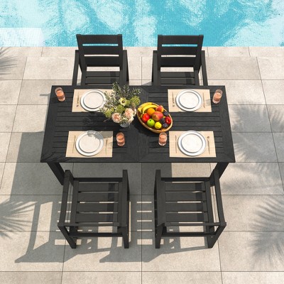 Arceso Patio Table and Chairs set , HDPS 5-Piece Outdoor Dining Set, Patio Furniture for Deck, Poolside, and Backyard