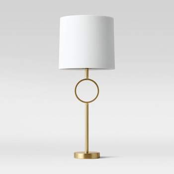 Large Metal Ring Table Lamp (Includes LED Light Bulb) Brass - Threshold™