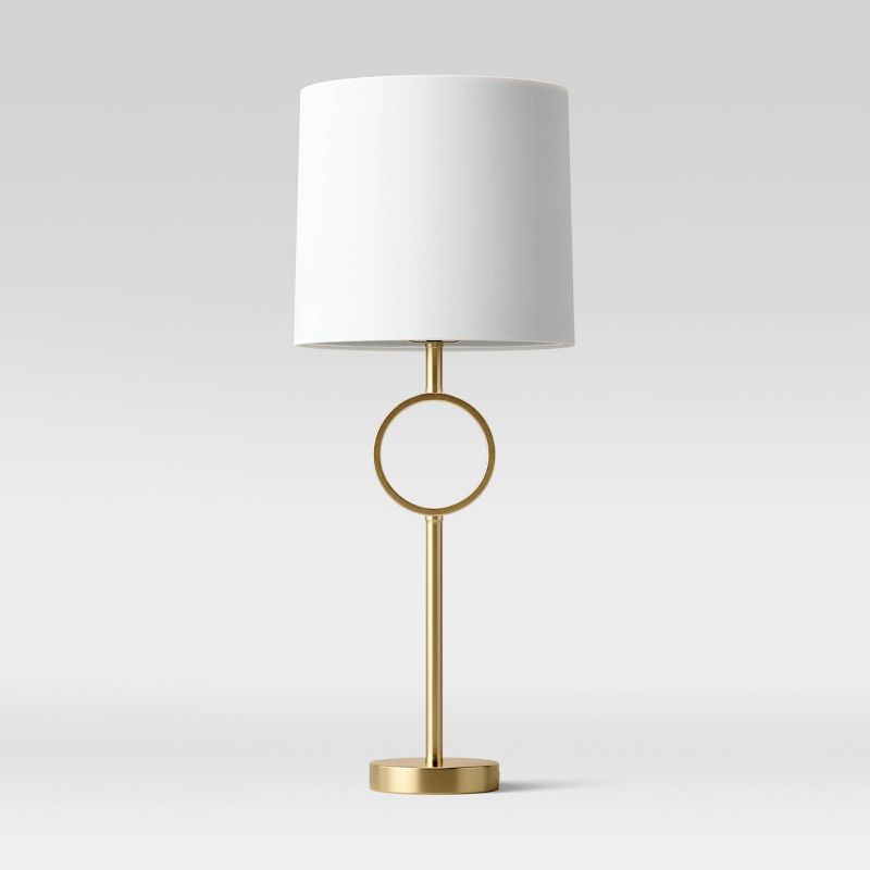 Large Metal Ring Table Lamp (Includes LED Light Bulb) Brass - Threshold&#8482;, 1 of 6
