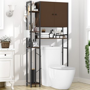 KTMBDW Over The Toilet Storage Cabinet with 4-Tier Side Adjustable Storage Shelves, Bathroom Shelf Over Toilet, Bathroom Storage Cabinet Organizer - 1 of 4