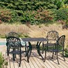 vidaXL Bistro Set Patio Table and Chair Bistro Table Outdoor Cast Aluminum - Black 4 Items - 2 of 4