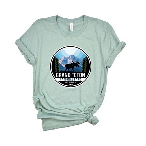 Simply Sage Market Women's Grand Teton National Park Badge Short Sleeve Graphic Tee - 1 of 3