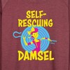 Women's - Disney - Self Rescuing Damsel Lightweight French Terry Wide Neck Long Sleeve Shirt - 2 of 4