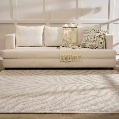 Manteca Light Gray and Taupe Zebra Print Area Rug 3'11" x 5'7"