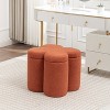 SEYNAR Modern Glam Teddy Velvet Flower Shape Storage Ottoman - 2 of 4