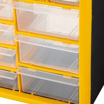 Yellow and Black 30-Drawer Plastic Small Parts Organizer