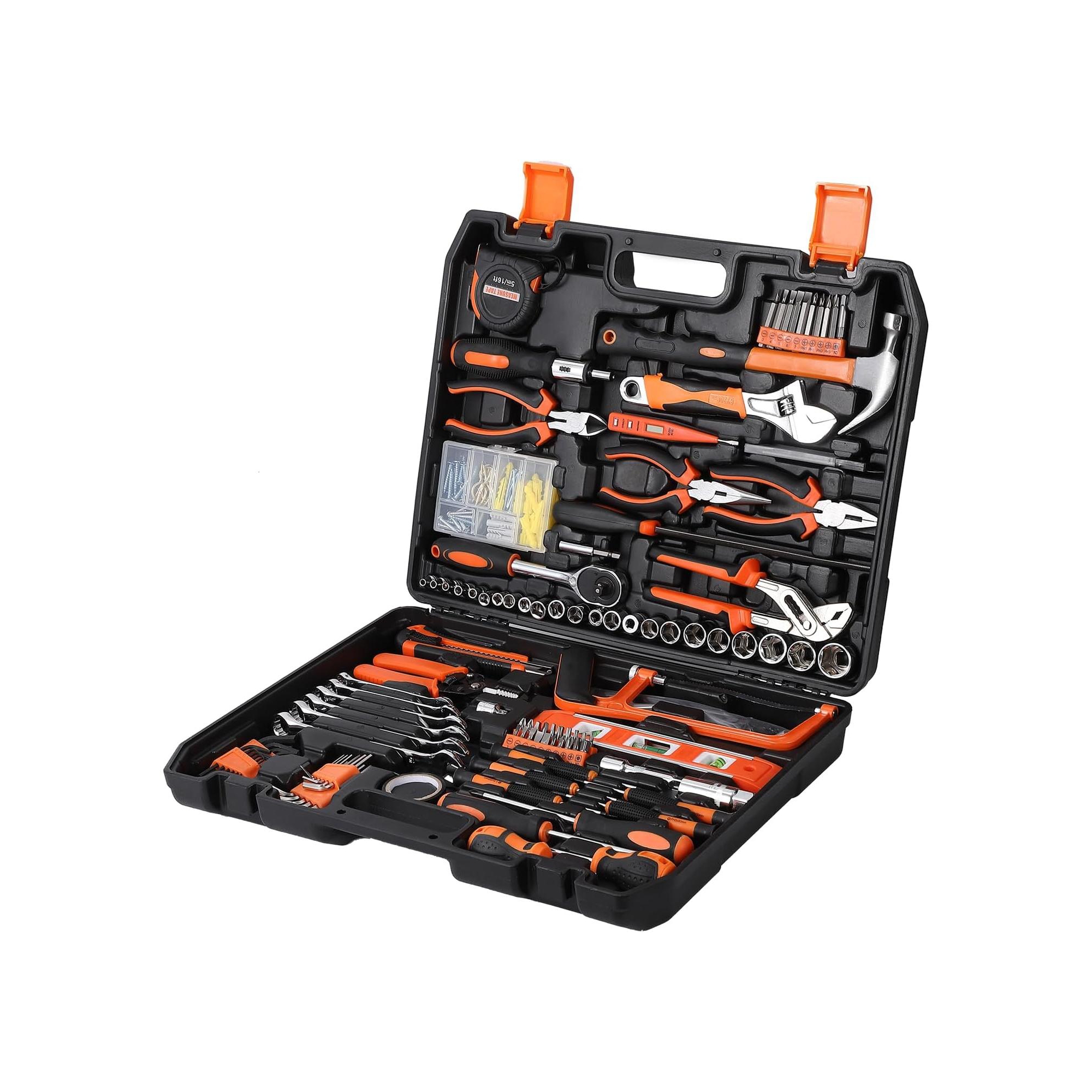 236 Piece Tool Set, Socket Wrench Mixed Tool Set Hand Tool Kit with Plastic Toolbox Storage Case