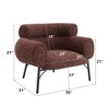 Tweed Chair with Wooden Inner Frame and Tight Seat & Loose Back Cushion for Living Room - 2 of 4