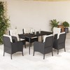 vidaXL Garden Dining Set Black PE rattan Seats 6 Removable Covers - 2 of 4