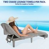 American Soft Linen Turkish Chaise Lounge Covers with Pocket, 86"x32" Pool Chair Towel,  Patio and Garden Lounging Cover Towel - 2 of 4