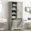 JANSNO Bathroom Storage Cabinet with Doors, Drawers & Adjustable Shelf, Freestanding Tilt-Out Laundry Hamper Organizer - 3 of 4