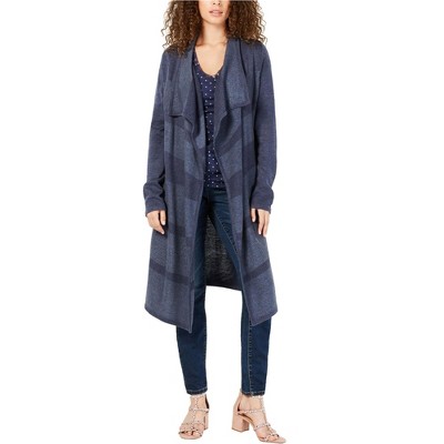 I.N.C International Concepts Womens Draped Cardigan Sweater, Blue, Large