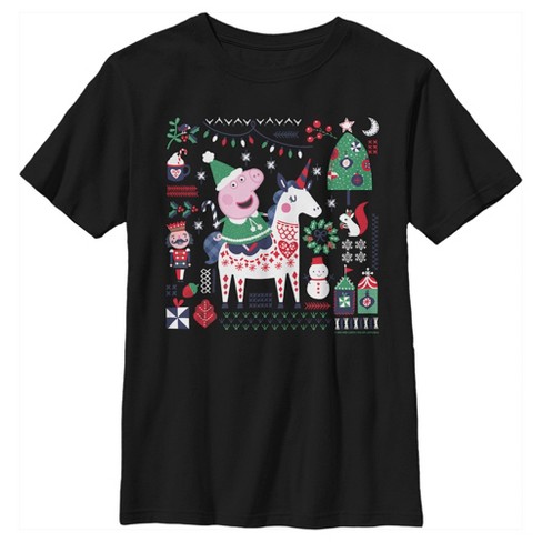 Boy s Peppa Pig Christmas Unicorn T shirt Target