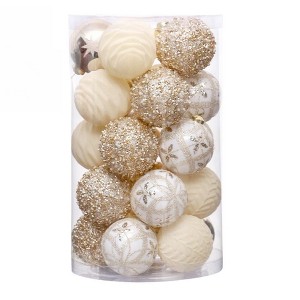 2.36 Inch 25pcs Shatterproof PVC Christmas Balls - Bulk Tree Filler Ornaments, Holiday Decor Essential for Party Supplies & Christmas Home Decor - 1 of 4